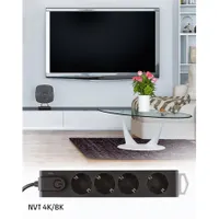 Home by Somogyi NVT 4K-BK túlfeszültségvédett elosztó 4 aljzat fekete 1,5 m #2
