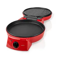 Nedis FCPM100FRD pizza- és grillsütő 30 cm 1800 W állítható hőmérséklet 230 °C 180°-os nyitható asztali grill funkció #6