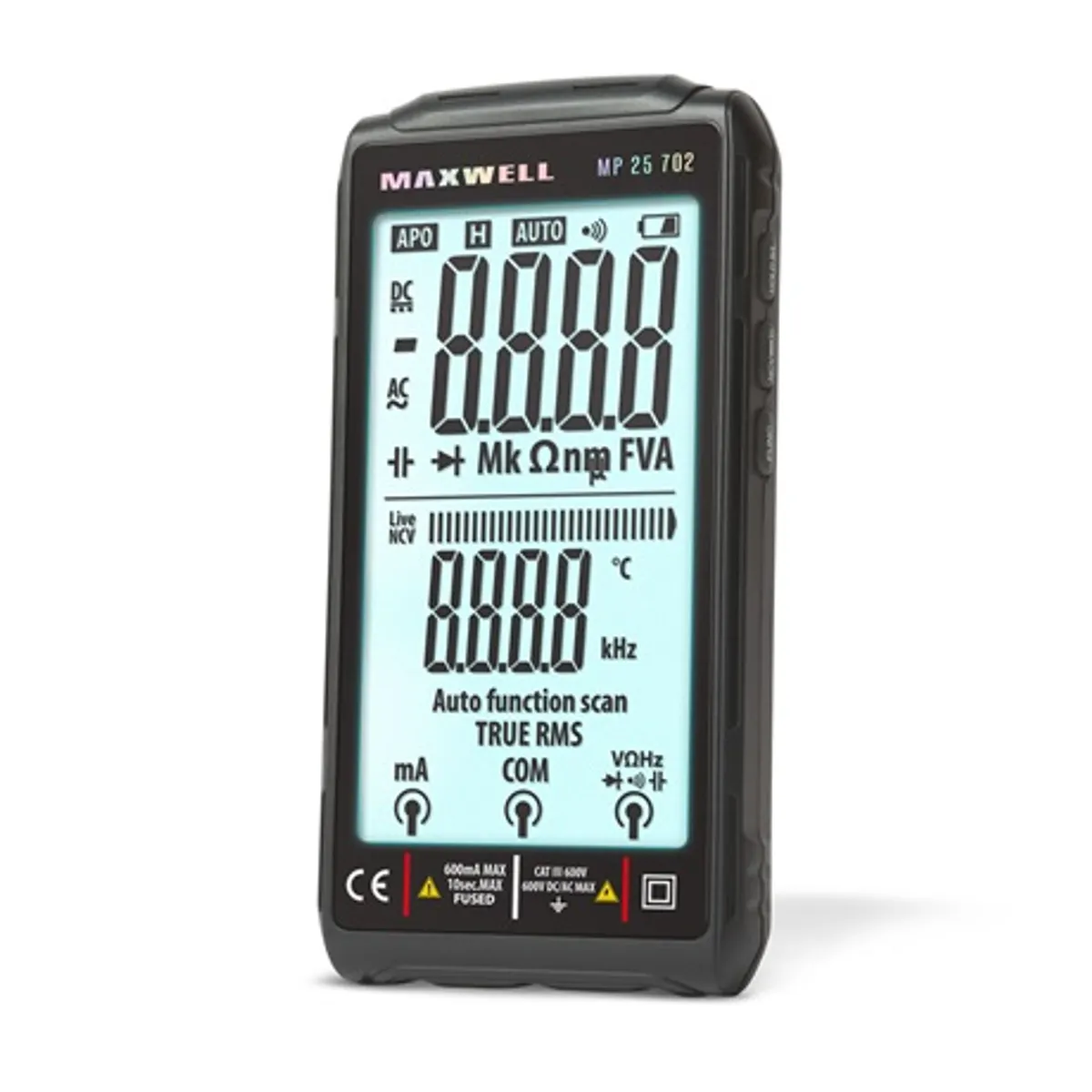 Maxwell-Digital 25702 automata multiméter FullScreen 4.2" TFT kijelző, 500 mAh akkumulátor, Type-C töltés, automatikus mérés #1