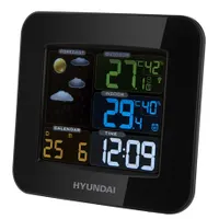 Hyundai WS8446 Időjárás állomás 433 MHz 3 kültéri szenzor DCF77 időjel beltéri 0-50°C kültéri -30-50°C páratartalom 20-90 százalék #1
