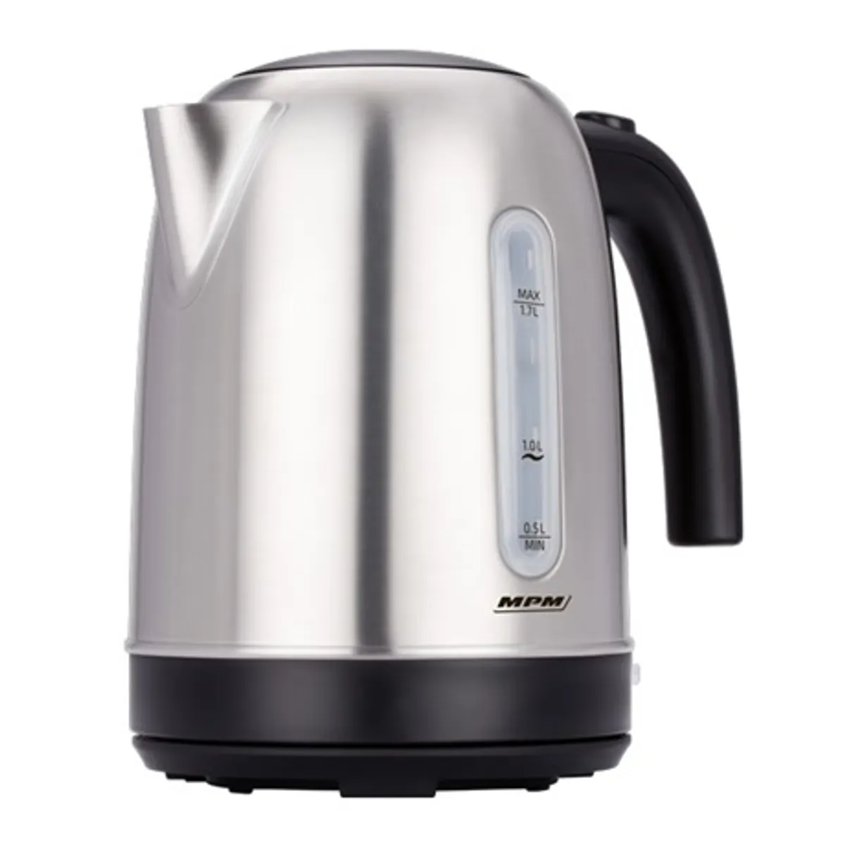 MPM MCZ-102M vízforraló 1,7 L rozsdamentes acél automatikus fedél 360 fokos talp BE KI kapcsoló szűrő min 0,5 max 1,7 L 220-240V 50-60Hz #1
