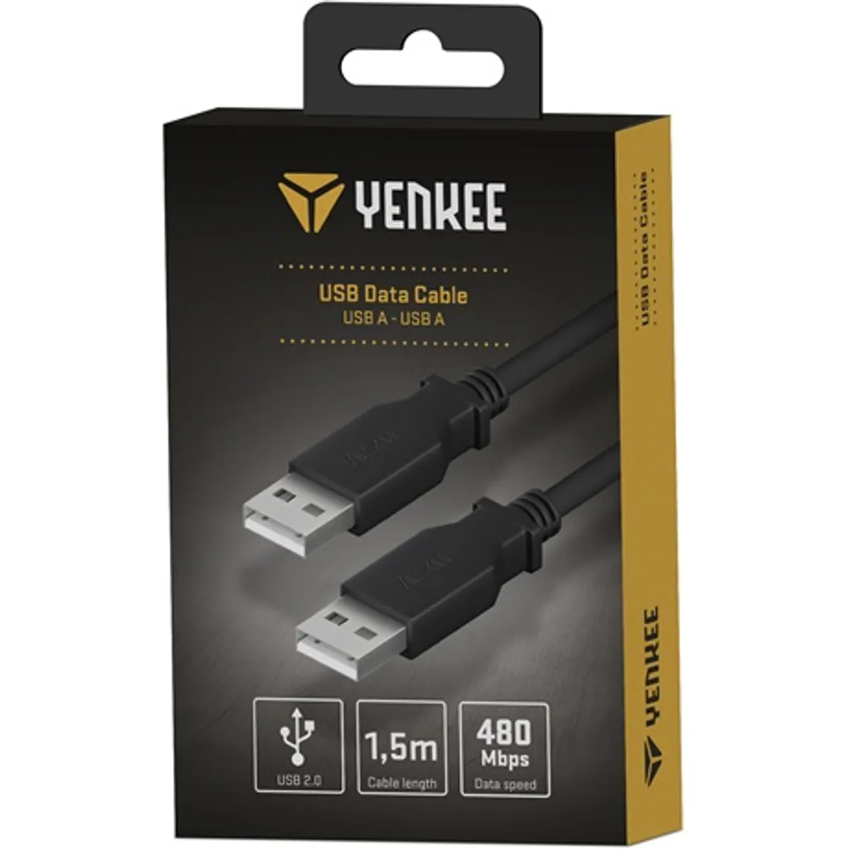 Yenkee YCU 012 BK USB A–USB A kábel 1,5 m USB 2.0 PVC #3