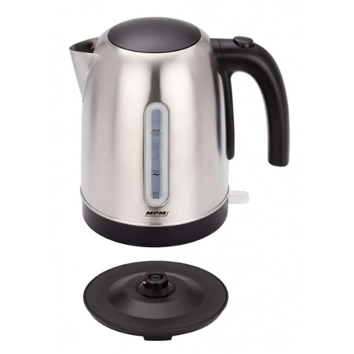 MPM MCZ-102M vízforraló 1,7 L rozsdamentes acél automatikus fedél 360 fokos talp BE KI kapcsoló szűrő min 0,5 max 1,7 L 220-240V 50-60Hz #2