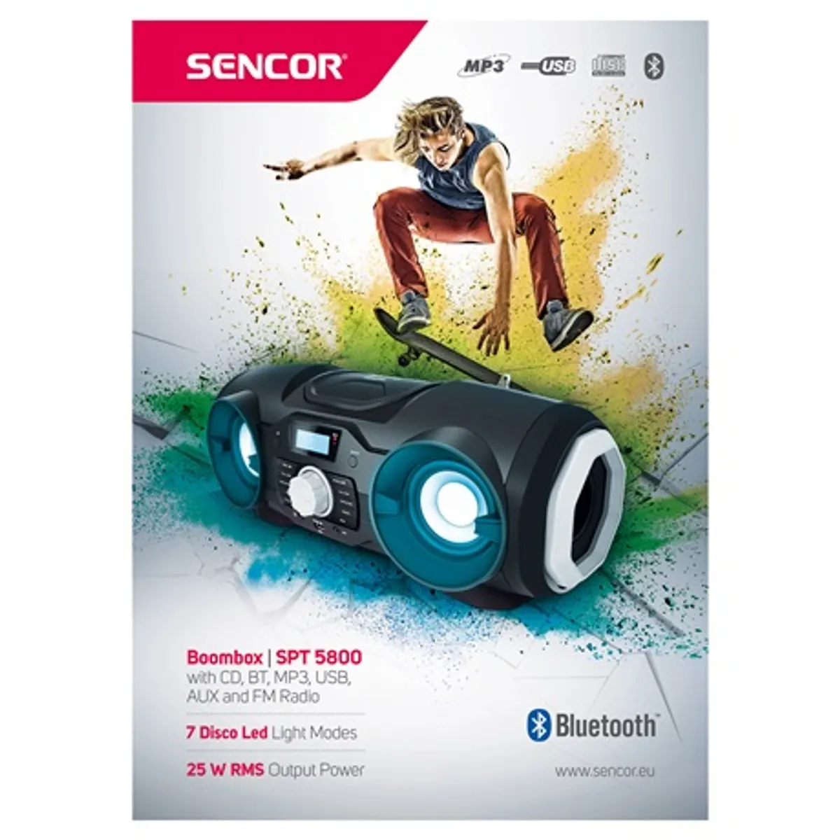 Sencor SPT 5800 CD-S RÁDIÓ 25 W RMS Bluetooth USB CD-RW FM 87,5-108 MHz #5