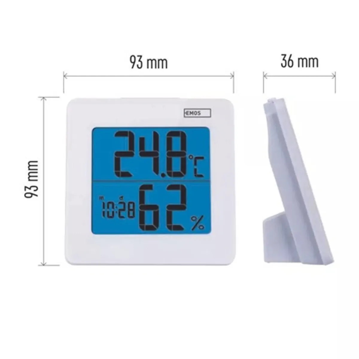 Emos E0114 Hőmérő és nedvességmérő 0-50 °C, 0,1 °C; 20-90 RH, 1 százalék; AA elem, nem tartozék; LED háttérvilágítás; °C vagy °F; szundi #4