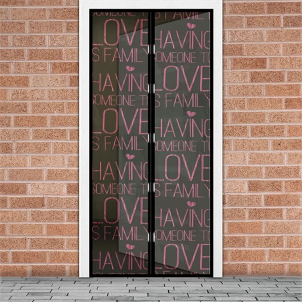 Delight 11398M mágneses szúnyogháló ajtóra Love 100x210 cm UV-álló mosható 30C tépőzár #1
