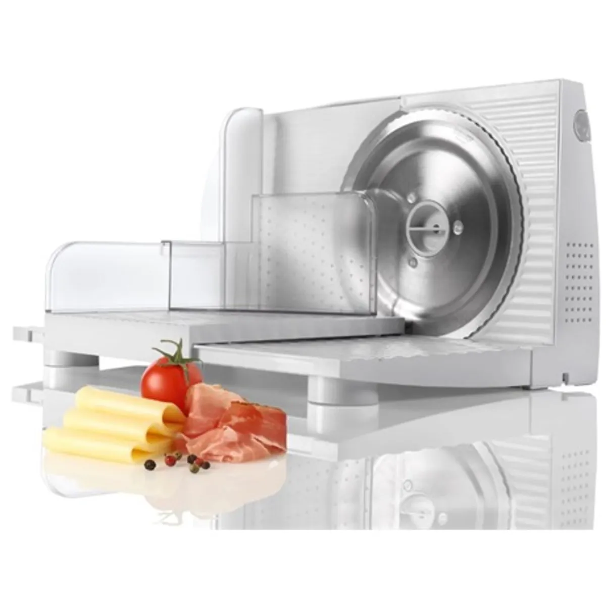 Gorenje R401W élelmiszerszeletelő 110 W 0-17 mm rozsdamentes acél penge 17 cm átmérő kivehető szeletelőasztal #1