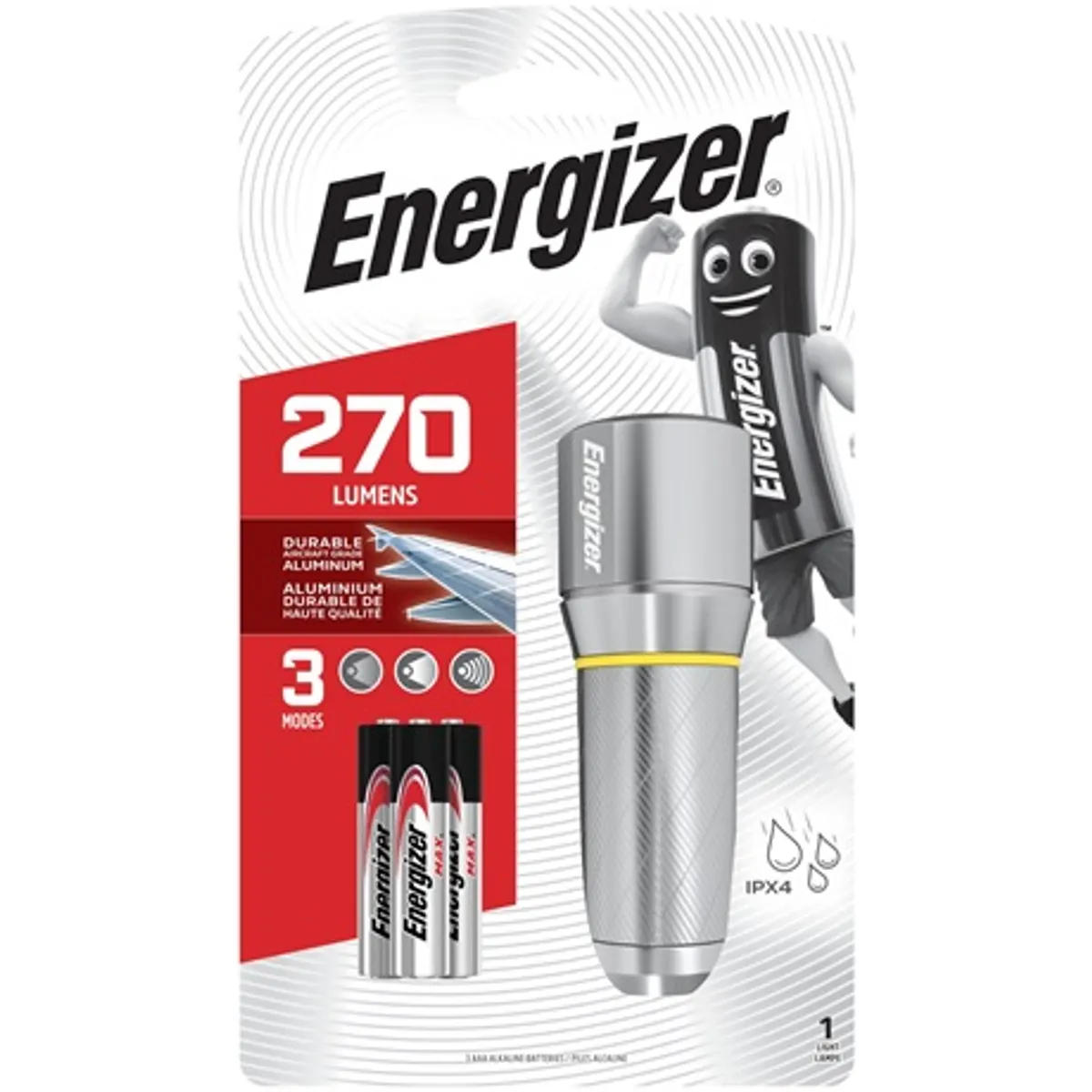 Energizer VISION HD-3AAA fém zseblámpa 270 lm 84 m IPX4 3 világítási mód 12,5 óra #1