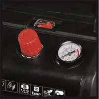 Einhell TC-AC 190/6/8 OF kompresszor olajmentes pumpa 6 L tartály, 1,2 kW, max 8 bar, 190 L/min #2