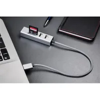 Yenkee YHC 101SR USB hub és kártyaolvasó 3x USB 2.0 port Micro SD SDHC SDXC kártyaolvasó adatátvitel 480 megabit per másodperc 30 cm kábel #4