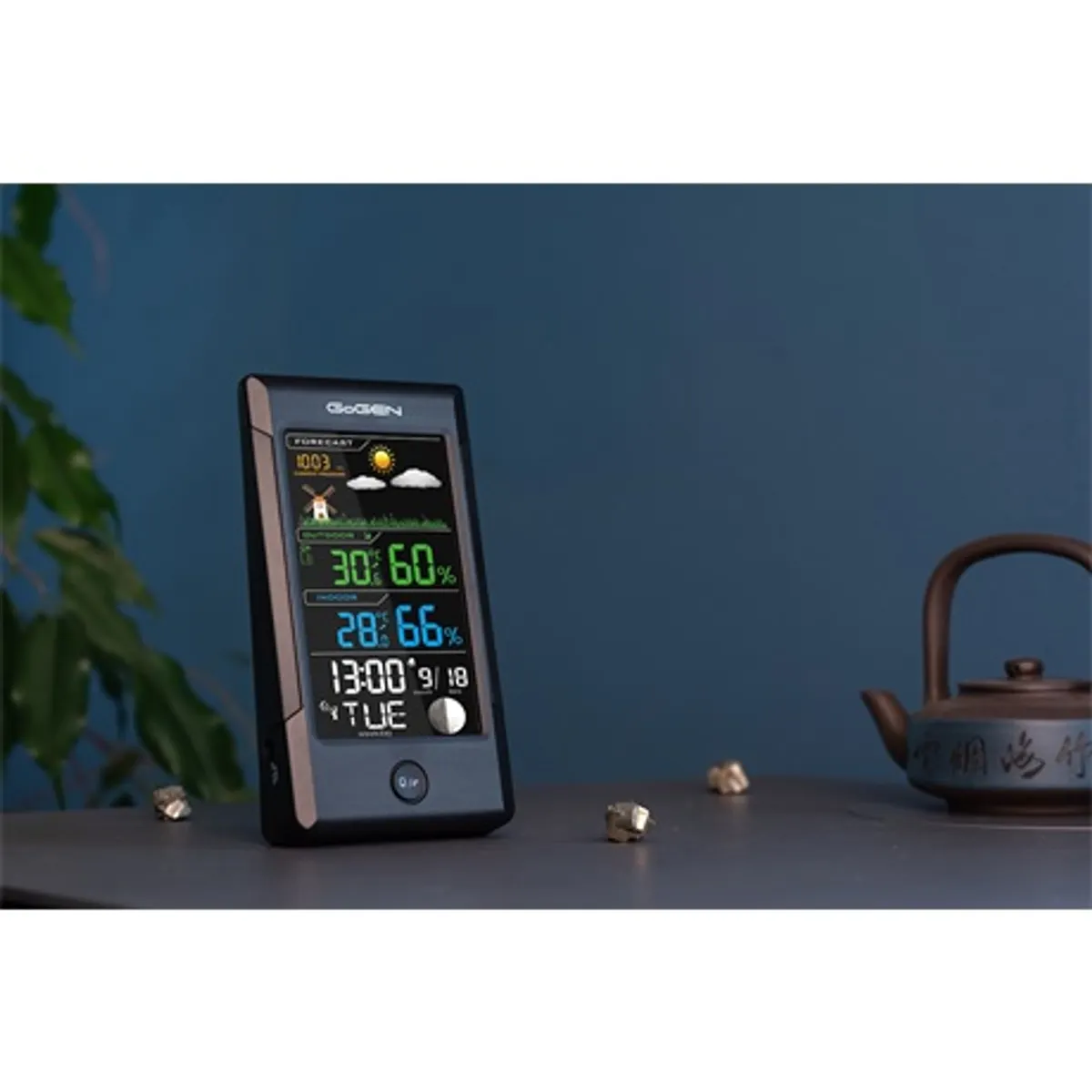 Gogen ME1296 időjárás állomás LCD DCF77 433MHz vezeték nélküli külső szenzor #8