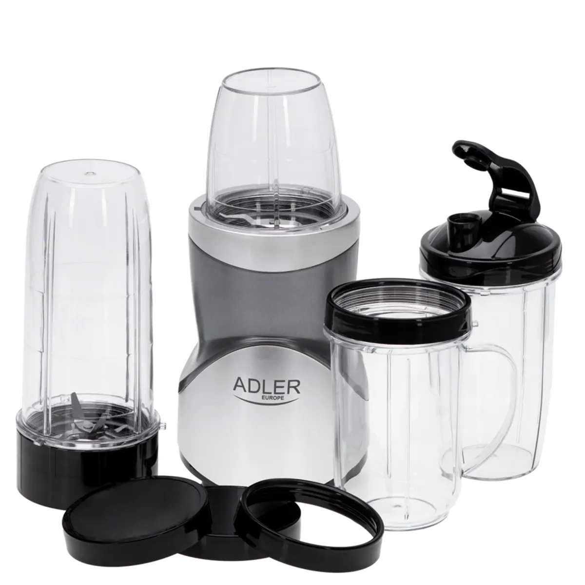Adler AD4084 turmixgép 500W nominal 1200W max 4 pengés és 2 pengés rozsdamentes acél BPA mentes kulacs pulzáló védelem csúszásmentes talpak #8