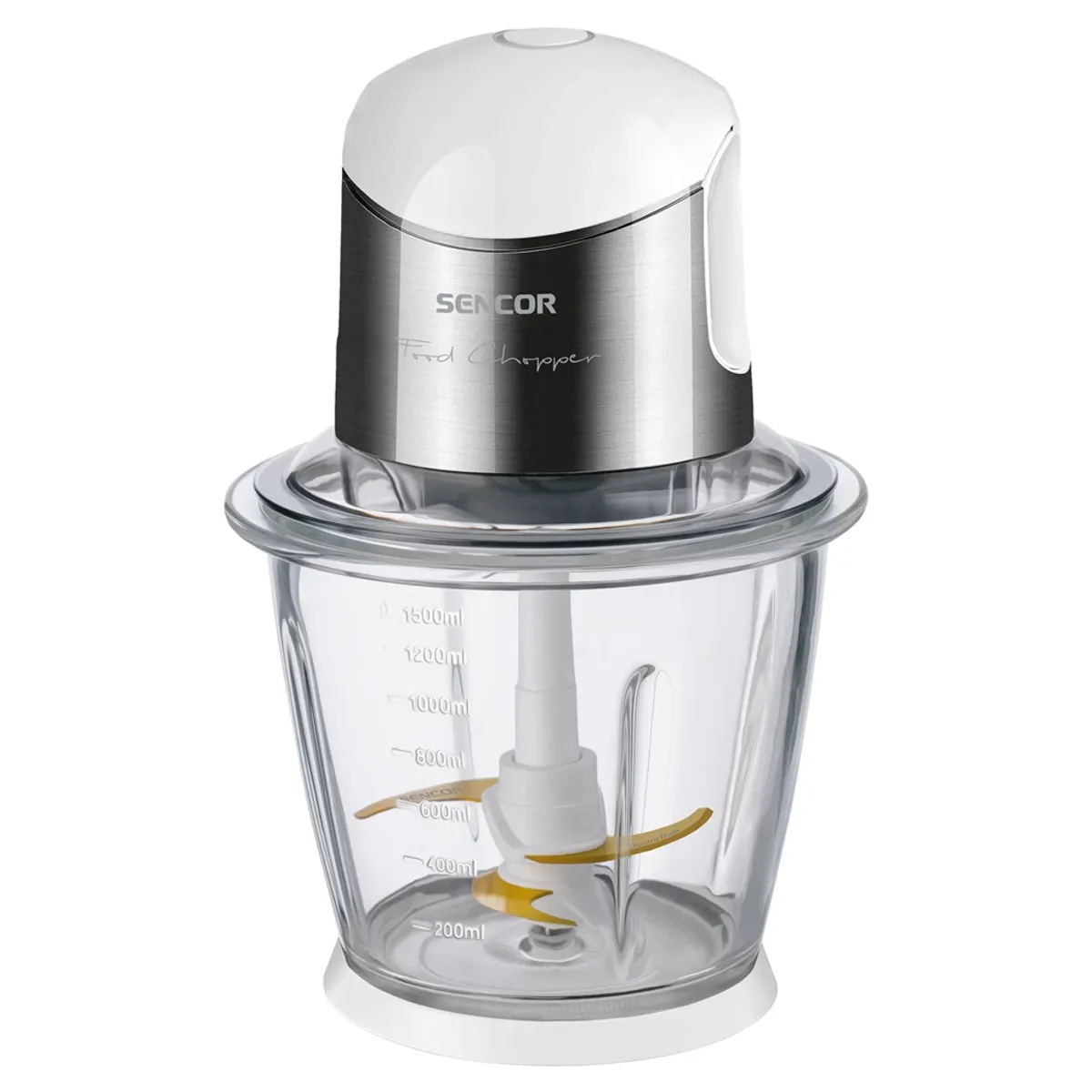 SENCOR SCB6150SSEUE3 aprító 4 titán penge, 1,5 l üvegtál, habverő fej, 800 W, mosogatógépben elmosható, csúszásgátló talpak, biztonsági kapcsoló #1
