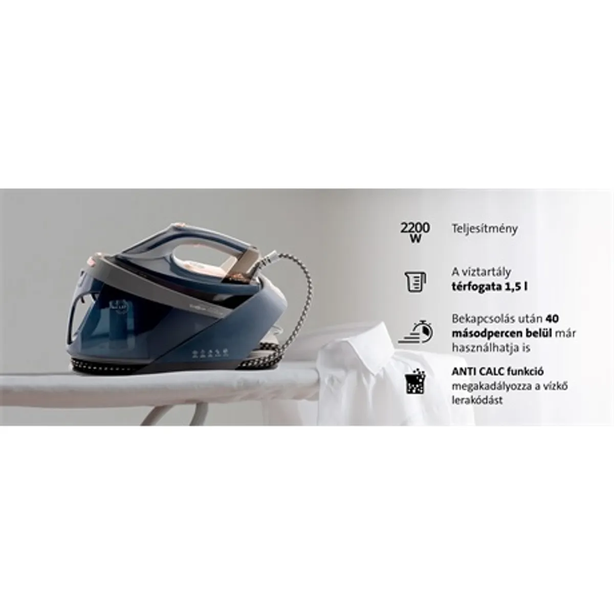 Eta 129090000 Steamio gőzállomás vasaló 5,5 bar gőznyomás 1,5 l tartály #9