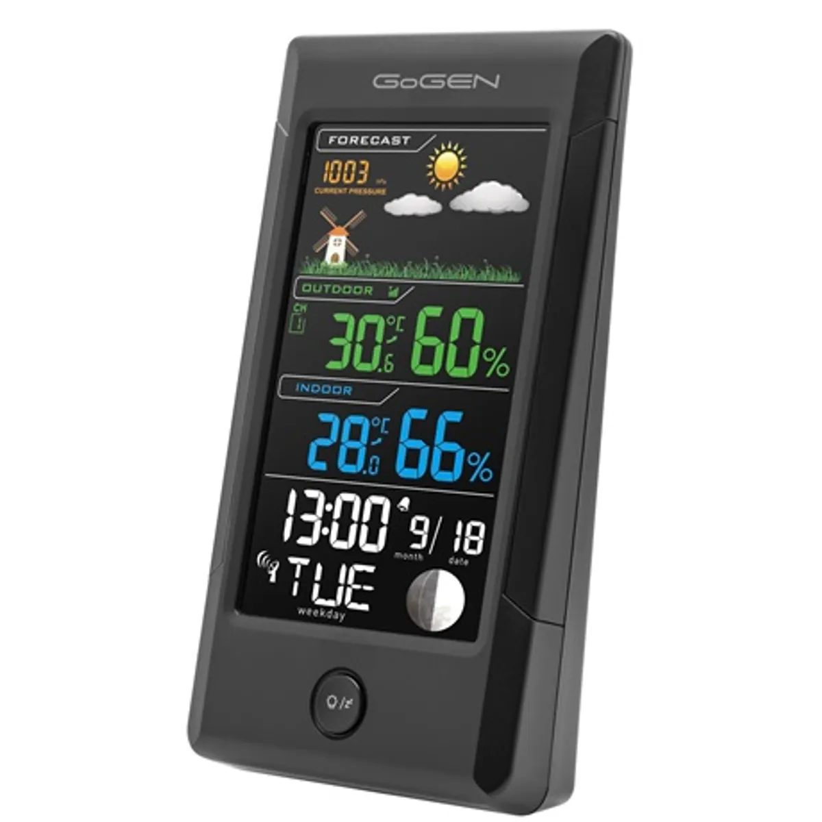 Gogen ME1296 időjárás állomás LCD DCF77 433MHz vezeték nélküli külső szenzor #1