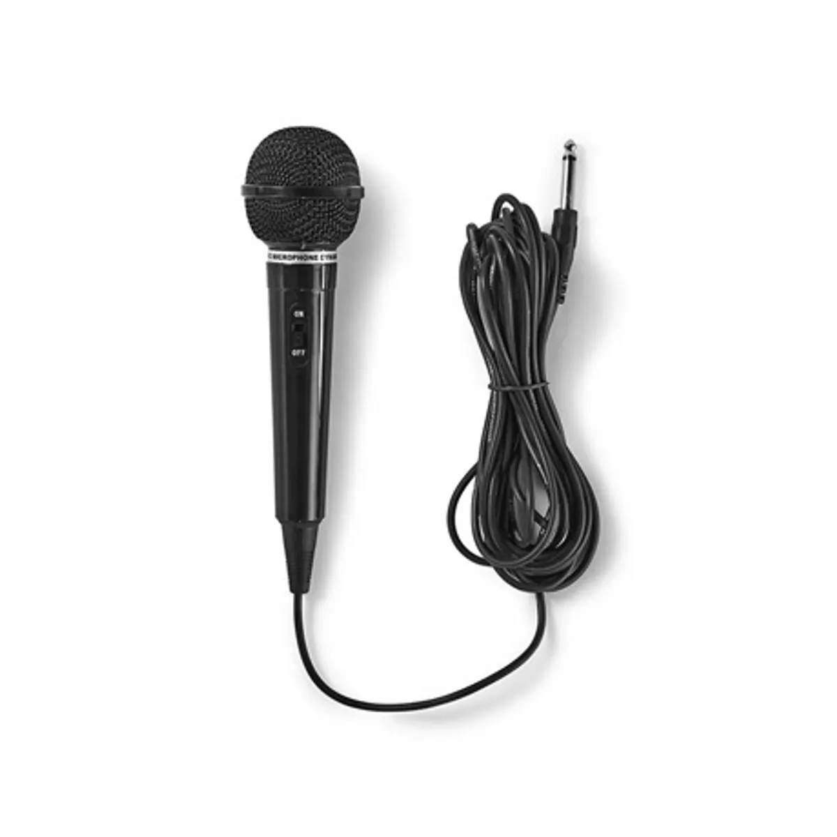 Nedis MPWD01BK dinamikus mikrofon 5 m kábel, 6,35 mm kimenet, kardioid, frekvencia 80 Hz-12 kHz, impedancia 600 Ohm, -75 dB, fekete #2