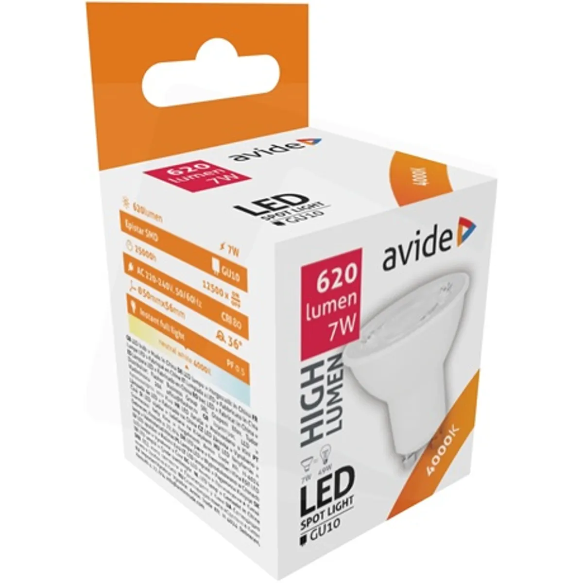 Avide ABGU10NW-7W-NBA Spot AluPlastic 7W GU10 NW 4000K 36 620 lm IP20 #2