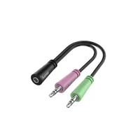 Hama 00200351 Átalakító 4Pin 2x 3,5 mm port fekete 0,15 m
