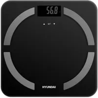 Hyundai OVET739 mérleg személy 150 kg 100 g 6 mm üveg automatikus bekapcsolás kikapcsolás testzsír testvíz izom csont kcal bmi #1