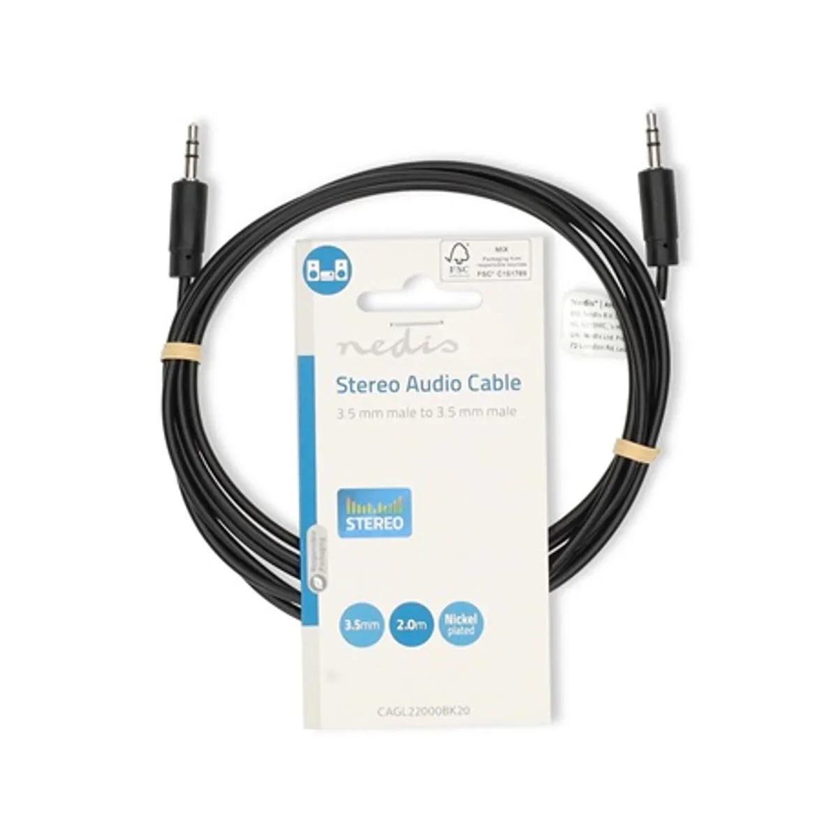 Nedis CAGL22000BK20 Audio kábel 3,5 mm dugó 2 m aranyozott csatlakozó CCS vezető #3