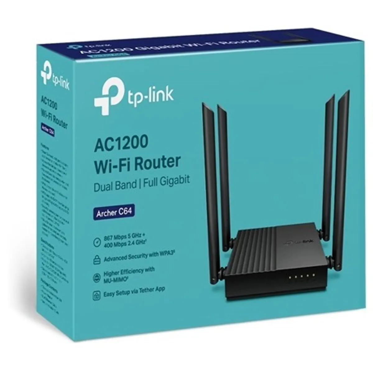 TP-LINK ARCHER C64 AC1200 mu-mimo duál sáv 1 WAN 4 LAN #7