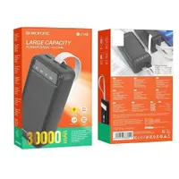 Borofone BJ14B Freeway 30000mAh PowerBank micro USB és USB-C bemenet, 2x USB kimenet, LED töltöttségjelző, csuklópánt, fekete #3