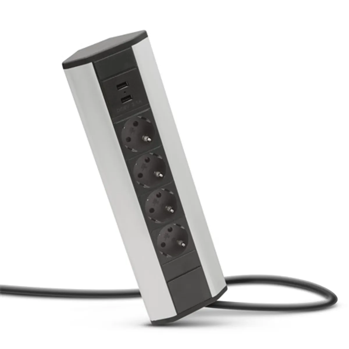 Delight 20484 sarokelosztó 4 aljzat USB 5V 2,1A alumínium 1,5m gyermekvédelem beltéri #2