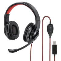 Hama 00139927 PC-headset HS-USB400 USB-A 2m fekete 40mm 20 Hz-20 kHz mikrofon 100 Hz-10 kHz némító gomb #1