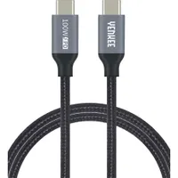 Yenkee YCU 323 BK USB-C 3.1 Gen 2 töltőkábel 1,5 m nylon fonat alumínium ház kétoldalú USB-C 10 Gbps 100 W #1