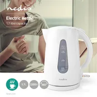 Nedis KAWK130EWT vízforraló 1,7 l 2200 W 360 fokban forgatható talp kábel tároló szárazjárat védelem Strix vezérlő vízszint jelző #2