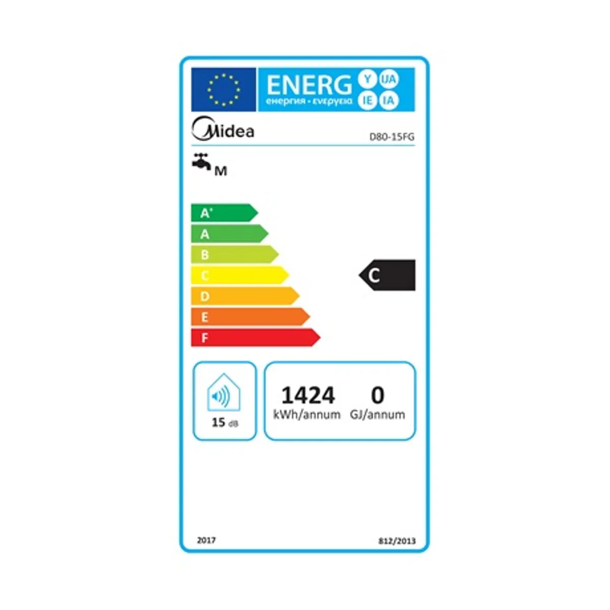 Midea D80-15FG vízmelegítő 80 literes 1500 W IPX4 falra szerelhető mechanikus tekerőgombos analóg hőmérővel #4