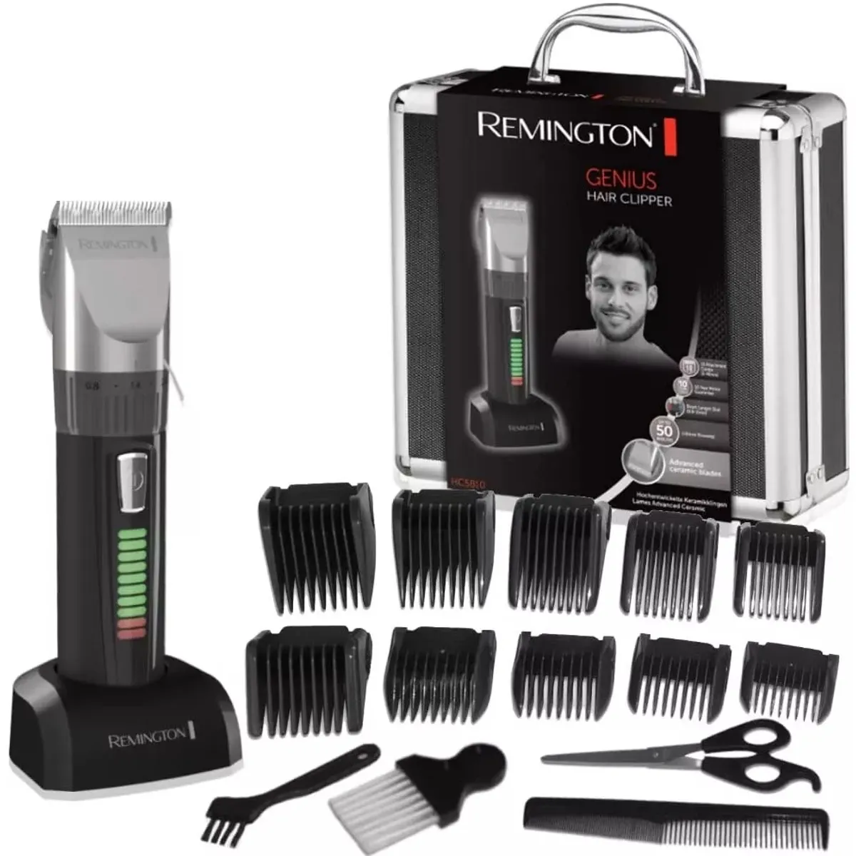 Remington HC5810 hajnyíró vágókések önélező 0.8-2 mm 10 fésű 3-40 mm csúszásmentes markolat hálózati vagy akkumulátoros üzemmód 40 perc led jelző #3