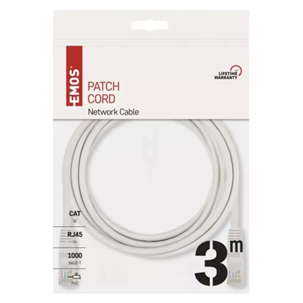Emos S9124 Cat5e UTP patch kábel 3 m szürke PVC #3