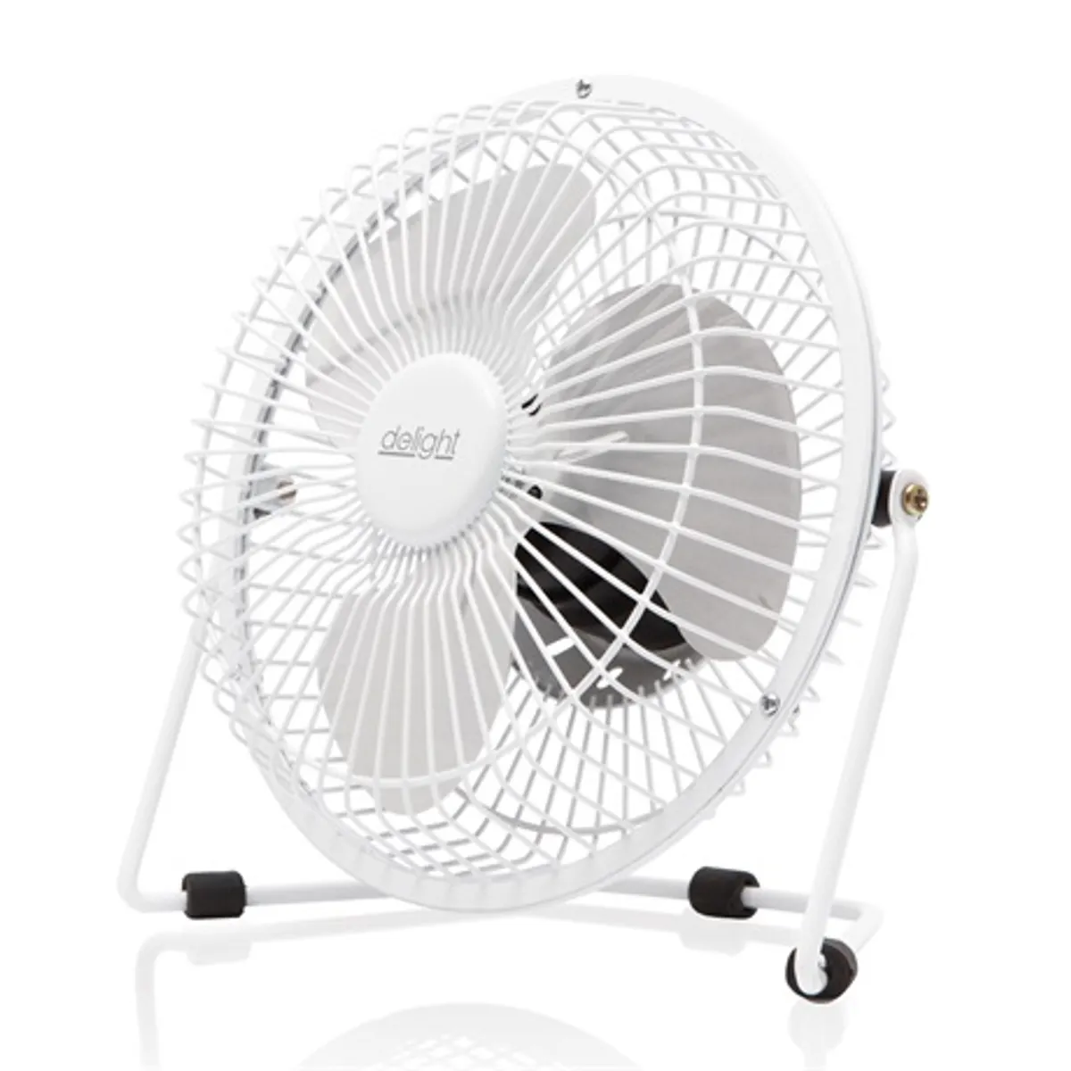 Delight 51110WH USB asztali ventilátor 18 cm 5V 1,75W fém lapát ketrec állítható dőlésszög körbeforgatható #3