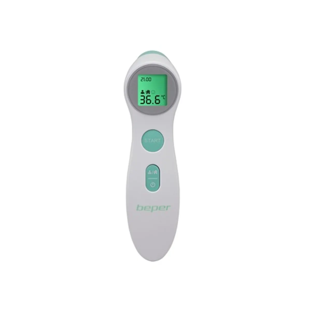 Beper P303MED001 érintésmentes testhőmérő memória 10 mérés 3 színű háttérvilágítás LCD ABS anyag #1