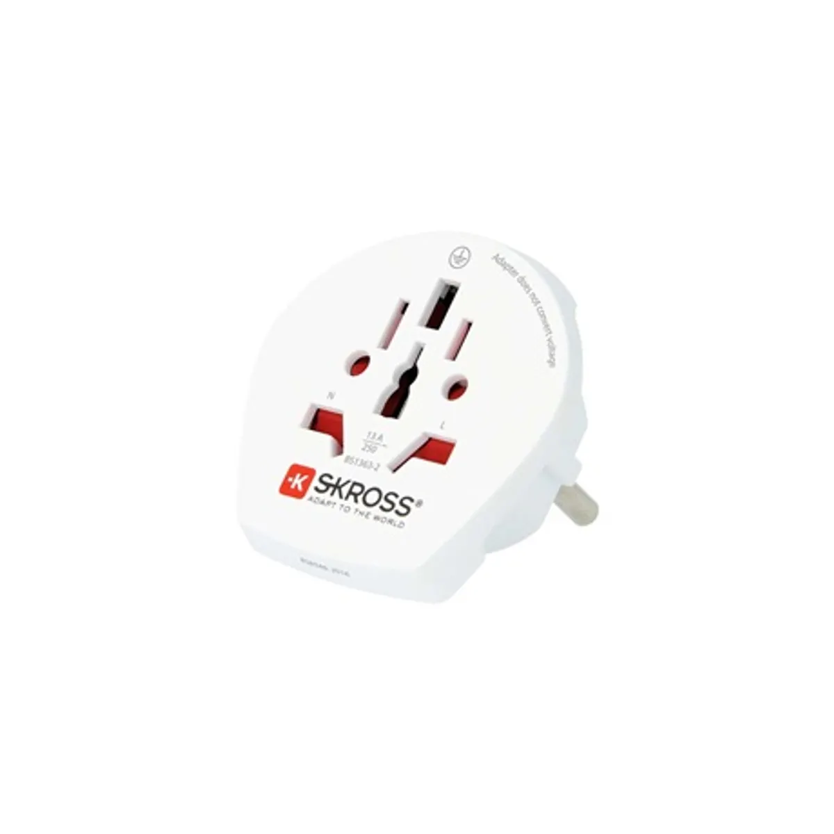 Skross SKR1500211E utazóadapter world to europe 2- és 3-pólusú földelt és föld nélküli csatlakozók 100-250V 16A #1