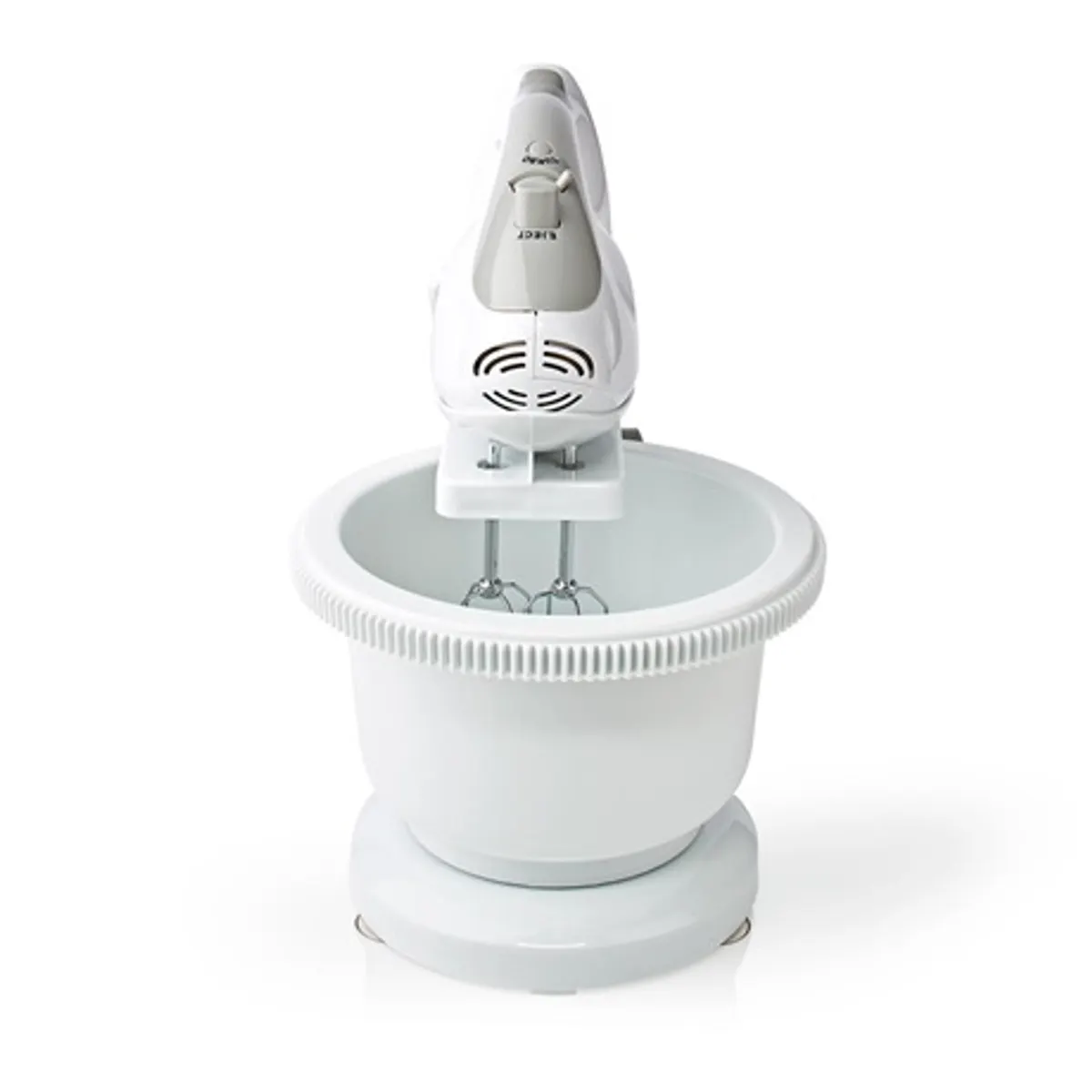 Nedis KAHM110CWT tálas mixer fehér-szürke 200 W 5 sebesség turbó 2 literes keverőtál #2