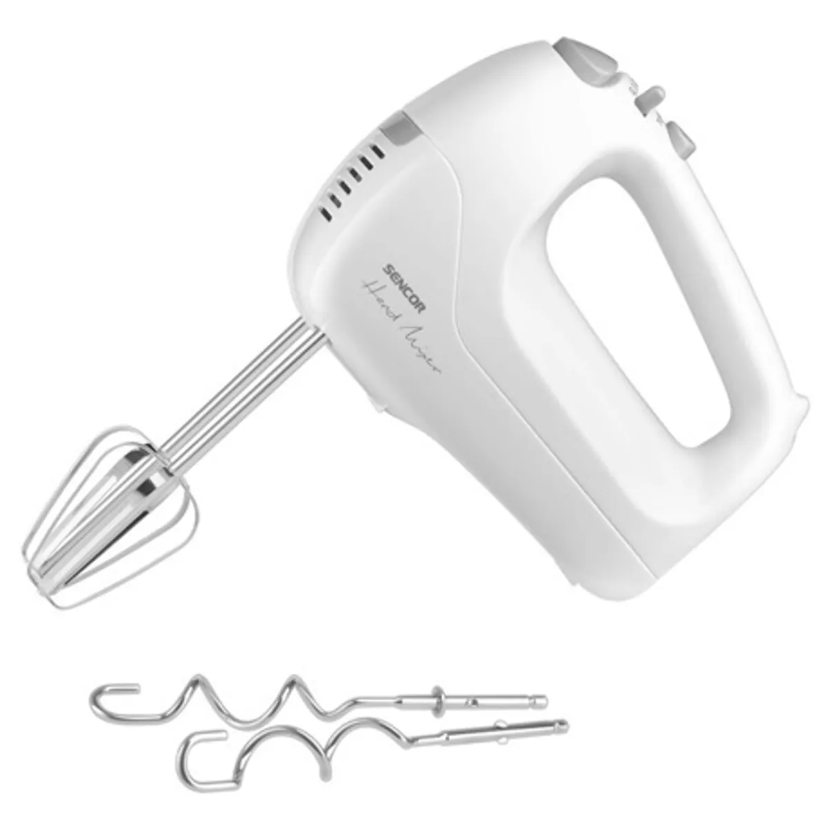 Sencor SHM 5400WH Kézi mixer 200 W 5 fokozat Turbo rozsdamentes acél habverő és dagasztószár #1
