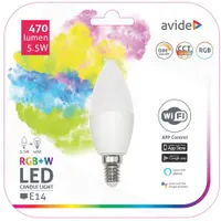 Avide ASC14RGBW-5.5W-WIFI Okos LED gyertya E14 RGBW 470lm 220-240V wifi app #2