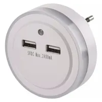 Emos P3313 LED éjjeli fény 2x USB, fényérzékelő, automatikus be- kikapcsolás, 5 V 2,4 A, 12 W #1