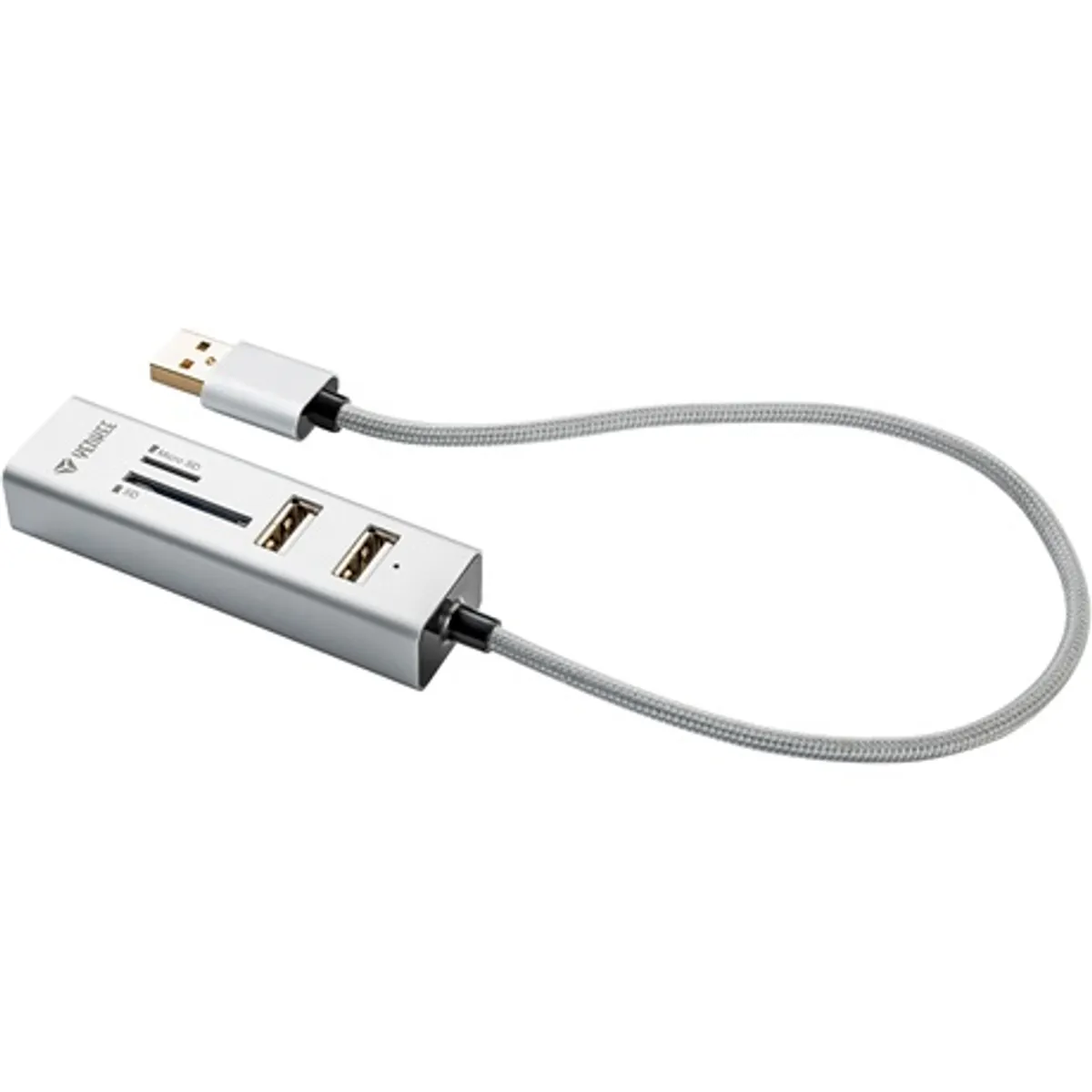 Yenkee YHC 101SR USB hub és kártyaolvasó 3x USB 2.0 port Micro SD SDHC SDXC kártyaolvasó adatátvitel 480 megabit per másodperc 30 cm kábel #1
