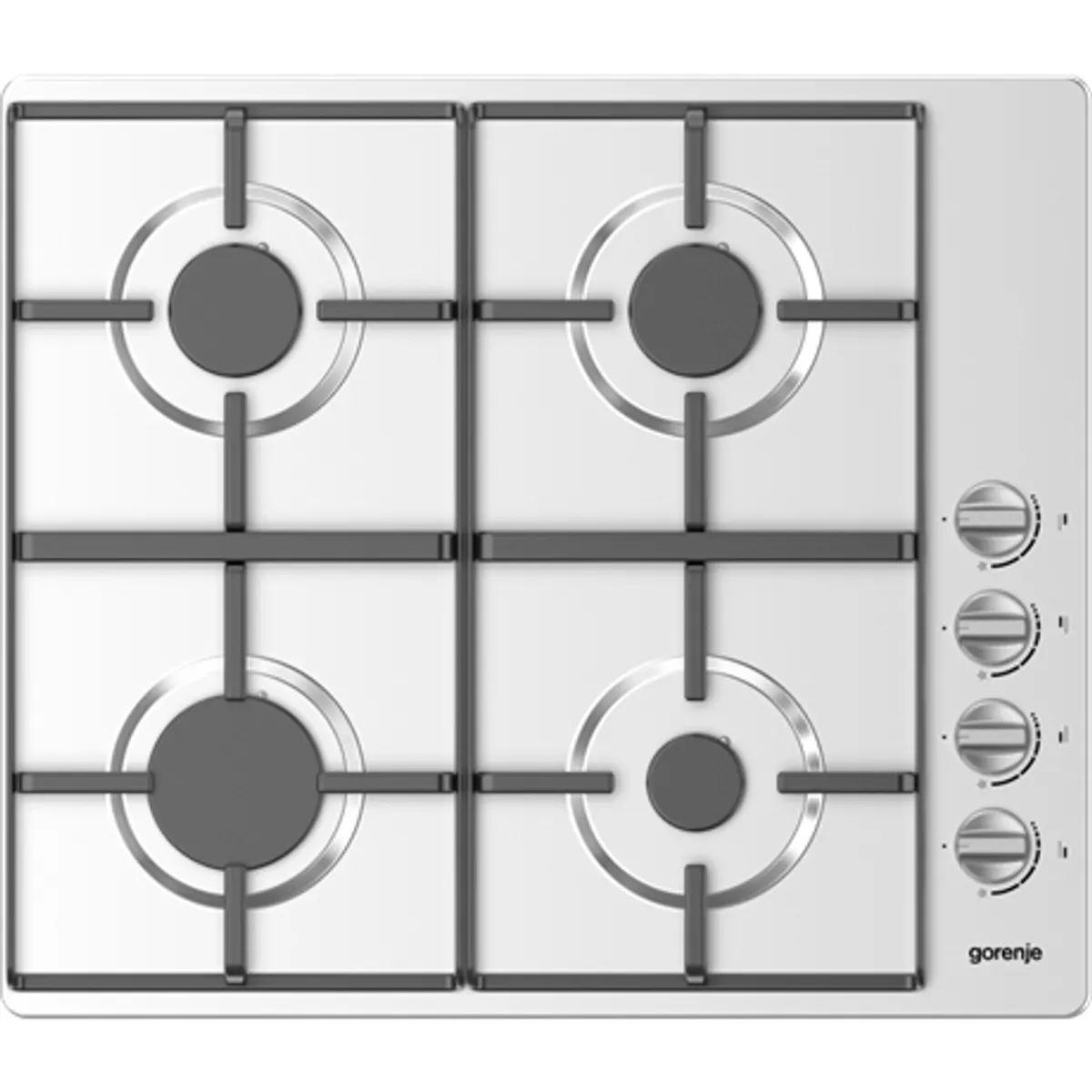 Gorenje G640XHS gázfőzőlap 4 égőfej egykezes szikragyújtás zománcozott edénytartó rács kezelőszervek elöl égésbiztosító #1