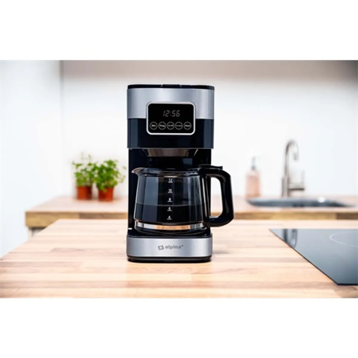 Alpina 47347 Kávéfőző filteres 1,5 l tartály 900 w 230 v 12 csésze digitális érintő kijelző melegentartó automatikus kikapcsolás csúszásmentes talpak 75 cm kábel #1