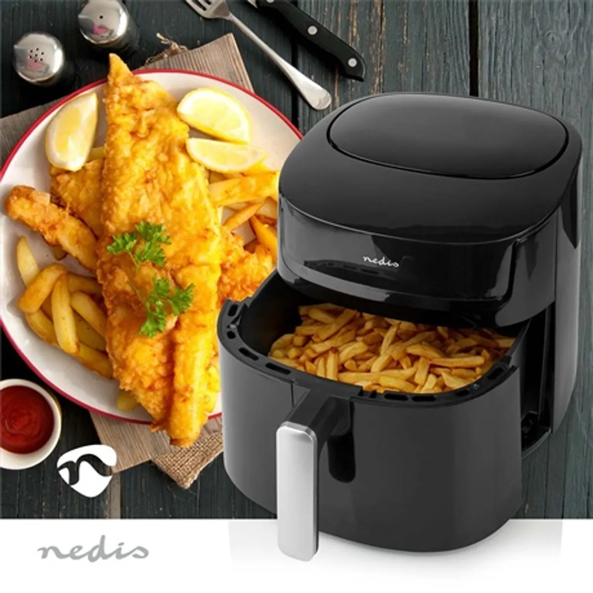 Nedis KAAF170BK forrólevegős olajsütő 7,2 l 1800 W 8 programok 40-200 C 240 perc #6