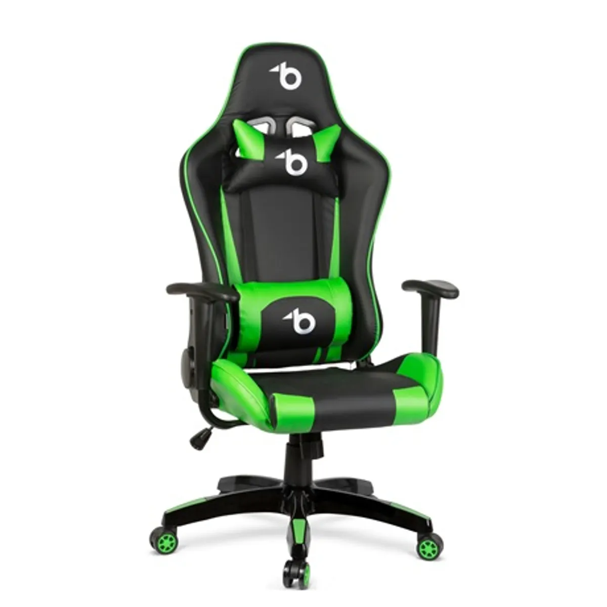 Bemada BMD1106GR Gamer szék 54 x 50 cm ülőfelület háttámla 84 x 54 cm 45-55 cm magasság max terhelés 110 kg zöld-fekete #1