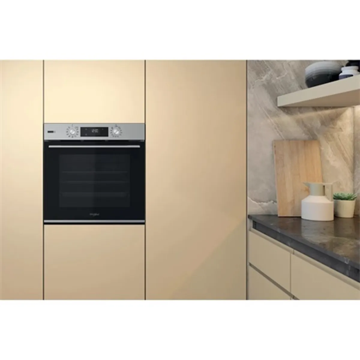 Whirlpool OMSK58HU1SX Beépíthető sütő inox A energiaosztály gőz funkció hidrolitikus tisztítás digitális kijelző teleszkópos sín 71 l 59,5x59,5x55,1 cm #5
