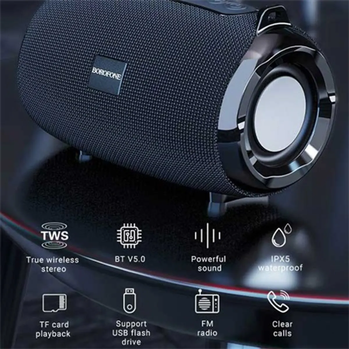 Borofone BR4 Horizon 5 W 4 ohm Bluetooth 5.0 FM rádió TF kártya USB AUX 500mAh 2 óra #3