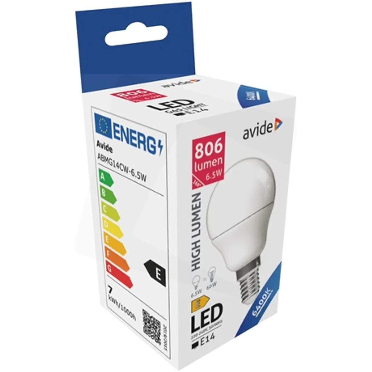 Avide ABMG14CW-6.5W LED Globe Mini G45 E14 CW 6400K 806lm IP20 45mm #2