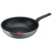 Tefal B5691953 Easy Plus Wok 28 cm alumínium szürke kompatibilis gáz, kerámia, elektromos és halogén főzőlapokkal nem sütőben, fogantyú rögzített #1
