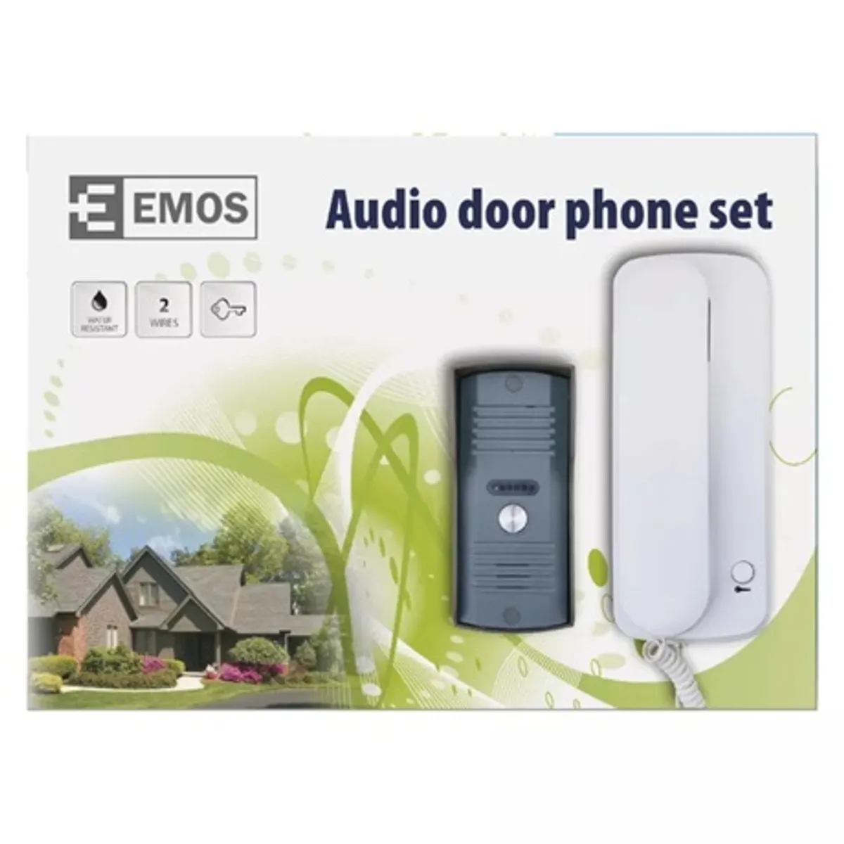 Emos H1085 audió kaputelefon szett 1 lakásos 1 fülhallgató fehér táp 12 vdc #4
